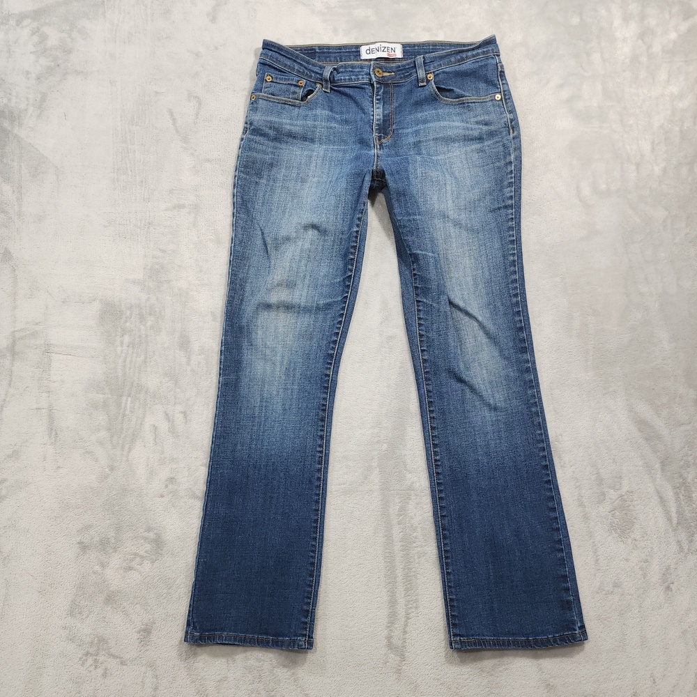 Denizen Levis Jeans Womens 14 Blue Mid Rise Straight Stretch Medium Wash Denim